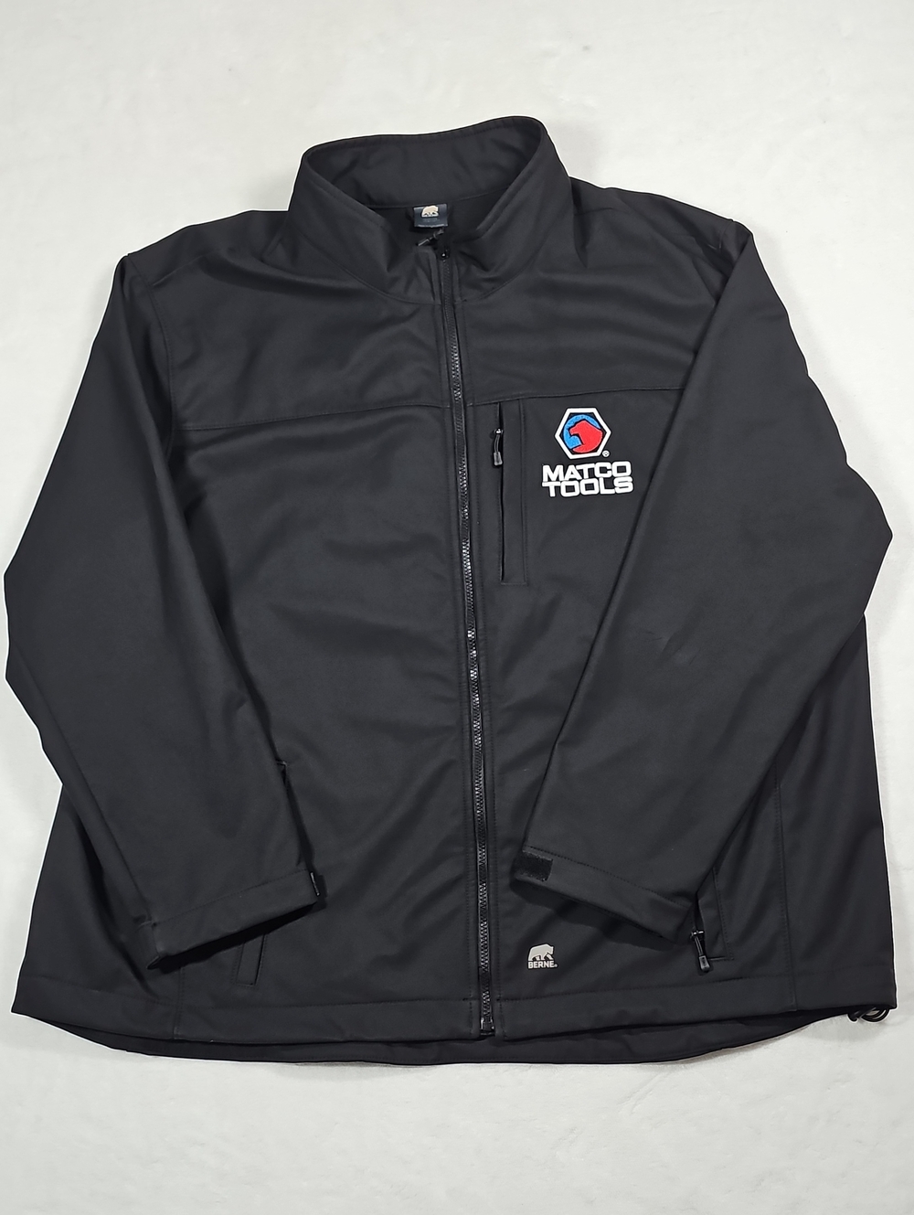 Berne Matco Tools Softshell Jacket Mens 3XL Black Full Zip Workwear Coat J308